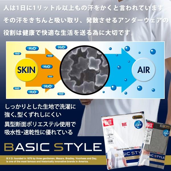 bvd BVD Vネック tシャツ 2枚組 セット v首 吸水速乾 BASIC STYLE メール便送料無料 半袖 メンズ 肌着 インナー 下着 アンダーウェア｜bvd｜04