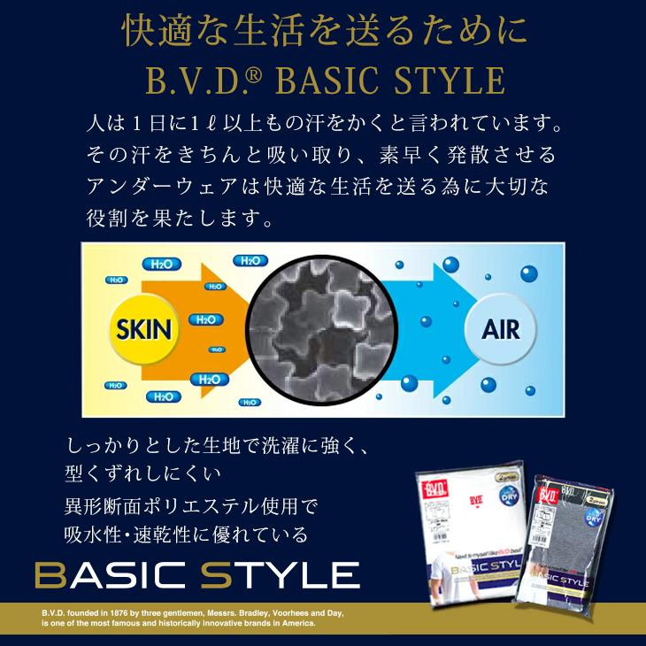 インナー シャツ メンズ Vネック 2枚組 bvd BVD tシャツ セット v首 吸水速乾 BASIC STYLE   半袖 肌着 汗 下着 アンダーウェア 大きいサイズ 爆買 | B.V.D | 05