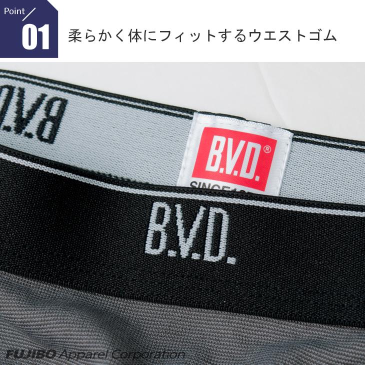 B.V.D メール便送料無料 4枚組 吸水速乾 B.V.D. ロング ボクサー