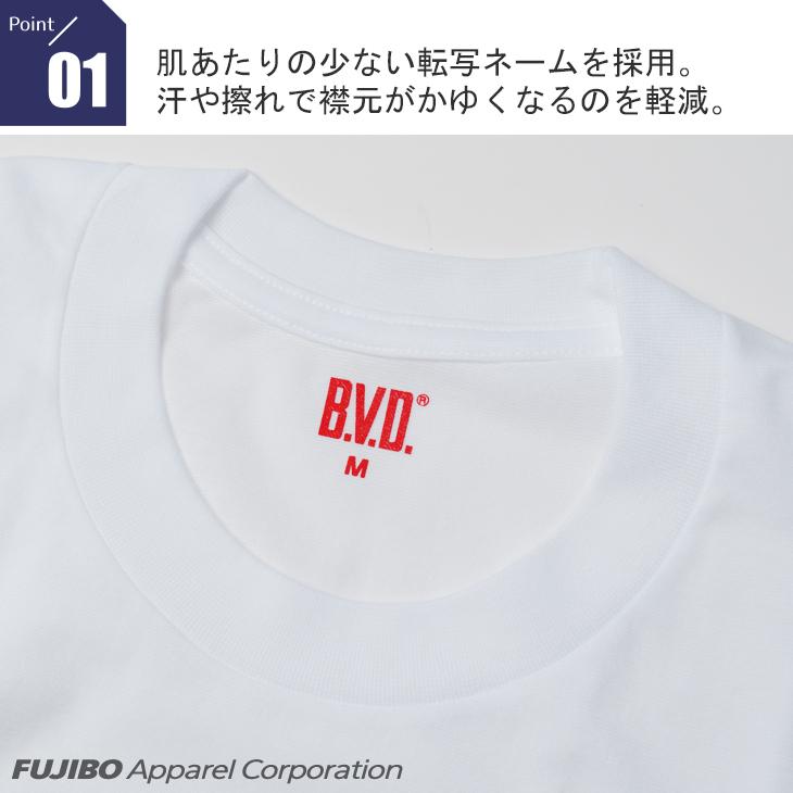 インナーシャツ 3枚組 bvd 吸水速乾 クルーネック 半袖 セット 丸首 メンズ アンダーウェア 下着 BVD インナー bvd 肌着 爆買 | B.V.D | 01