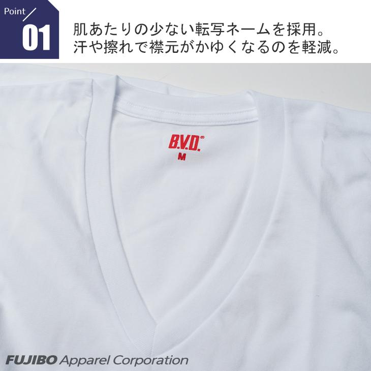 bvd tシャツ 3枚組 吸水速乾 Vネック 半袖 メール便送料無料 V首 メンズ アンダーウェア 下着 BVD インナー bvd 肌着 直営店限定品 ポイント利用 | B.V.D | 01