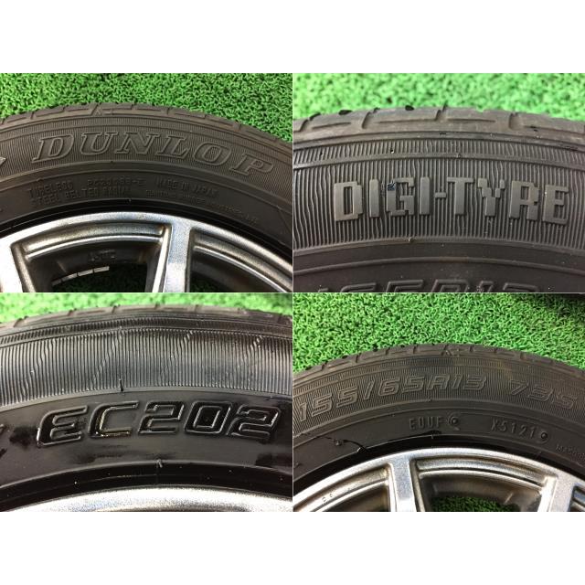 13インチ　社外アルミホイール タイヤ 4本セット メーカー不明 13X4J PCD 100-4H 4穴 155/65R13 軽自動車 等｜bw-kawasaki53｜03