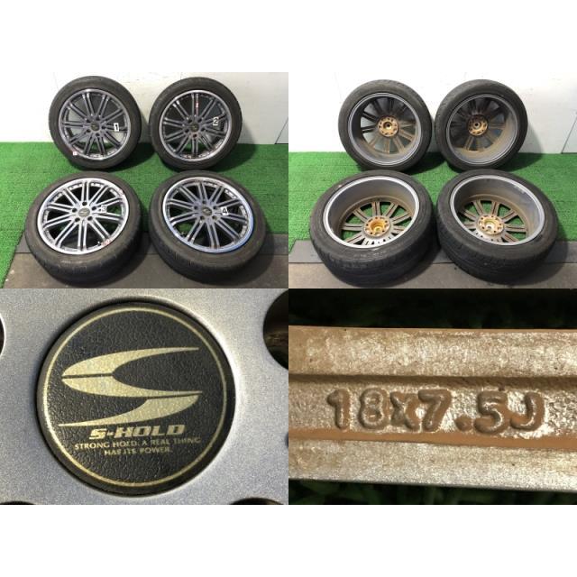 社外 ホイール 4本セット 18インチ 18× 7.5J 114.3-5H 4穴 225/45R18