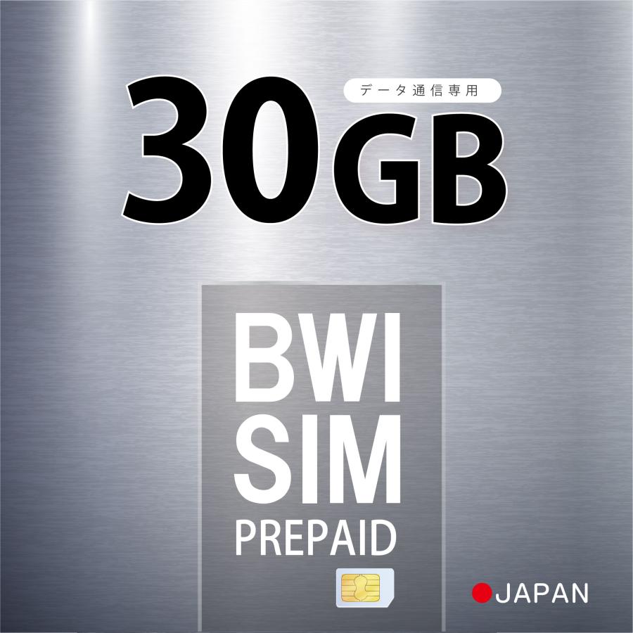 Softbank 日本国内 データ通信専用SIM 30GB  プリペイドSIMカード 4G/LTE対応 ソフトバンク 回線 送料無料 日本 国内 利用（Yahoo!・BWIストア）