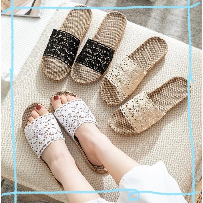 スリッパ サンダル レディース 春用 夏用 おしゃれ かわいい  プレゼント 室内 ルームシューズ 麻素材  洗える ホワイト ベージュ ブラック | 