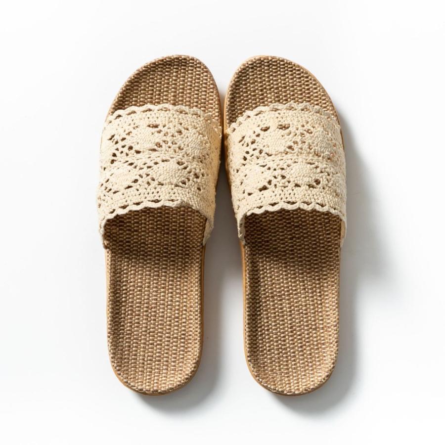 スリッパ サンダル レディース 春用 夏用 おしゃれ かわいい  プレゼント 室内 ルームシューズ 麻素材  洗える ホワイト ベージュ ブラック |  | 03