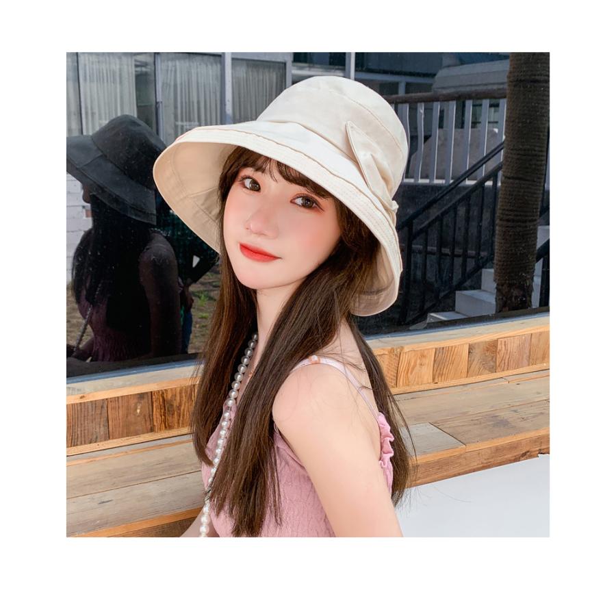 帽子 レディース セール中  UVカット 紫外線カット つば広 リボン 折りたたみ 紐付き |  | 02