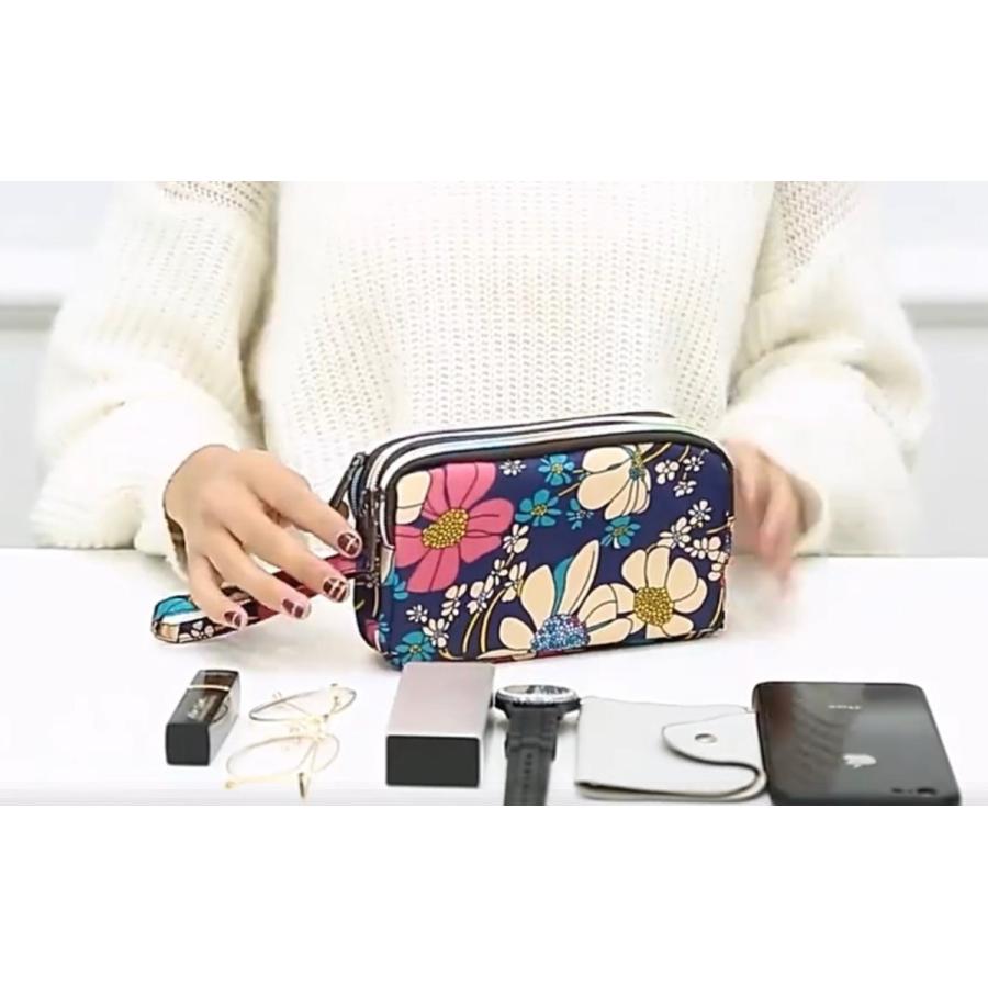 ポーチ 小物入れ 化粧ポーチ 3zip 3層 ファスナー レディース かわいい  誕生日 プレゼントにぴったり 柄がたくさん 母の日 |  | 18
