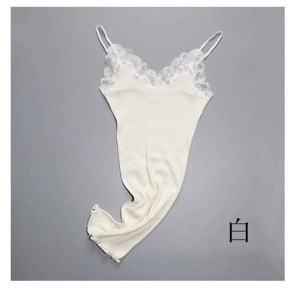 キャミソール シルクとコットンの天然素材 肌に優しい 肌着 インナー レース |  | 02
