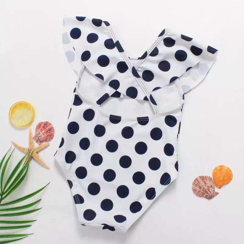 水着 女の子 ワンピース 水玉 ドット 子供 キッズ かわいい 帽子付き 90 100 110 |  | 04