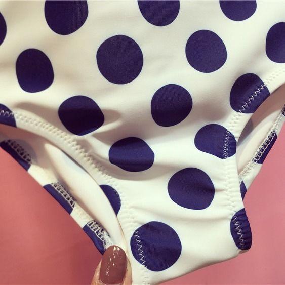 水着 女の子 ワンピース 水玉 ドット 子供 キッズ かわいい 帽子付き 90 100 110 |  | 05