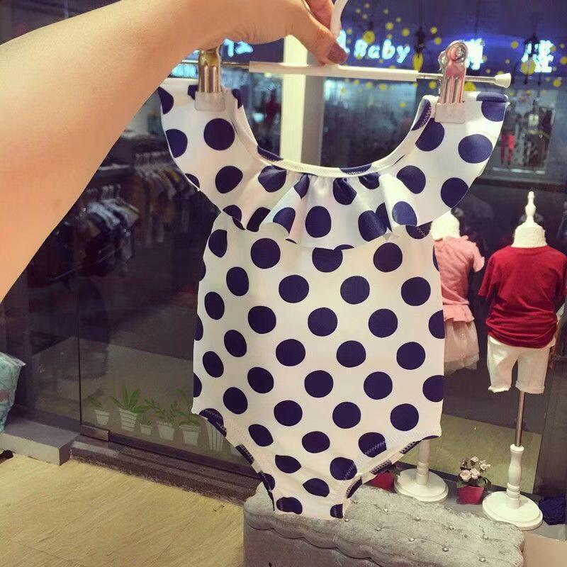 水着 女の子 ワンピース 水玉 ドット 子供 キッズ かわいい 帽子付き 90 100 110 |  | 06