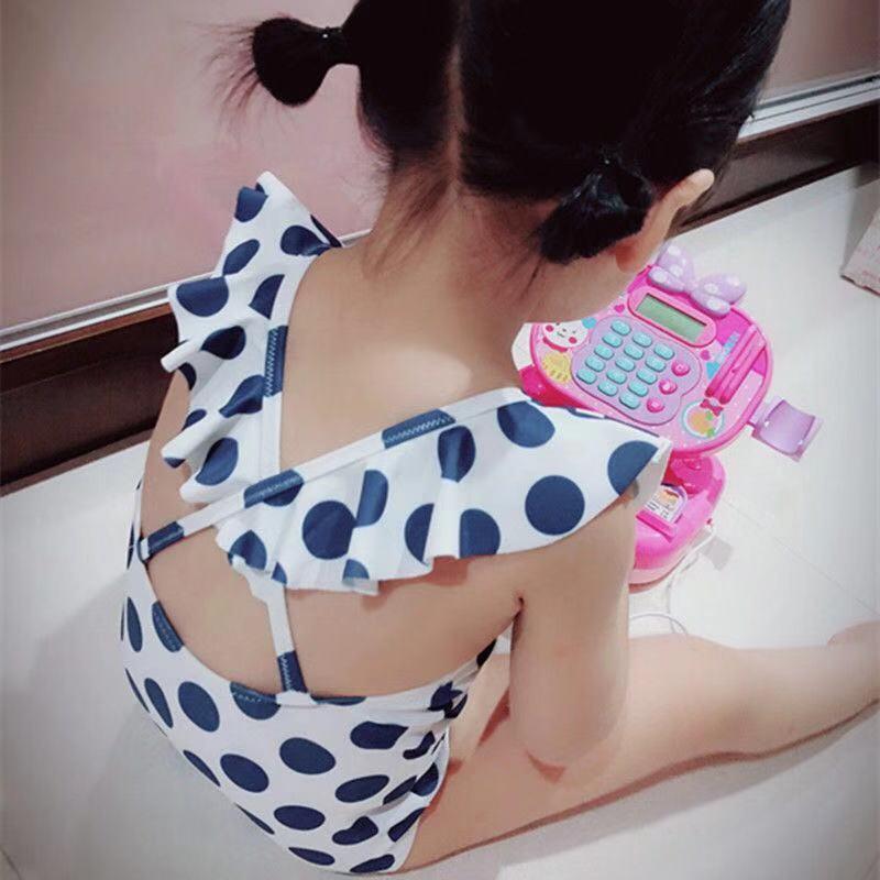 水着 女の子 ワンピース 水玉 ドット 子供 キッズ かわいい 帽子付き 90 100 110 |  | 08