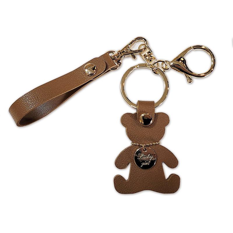 クマのキーホルダー 熊のバッグチャーム フェイクレザー使用 ハンド 
