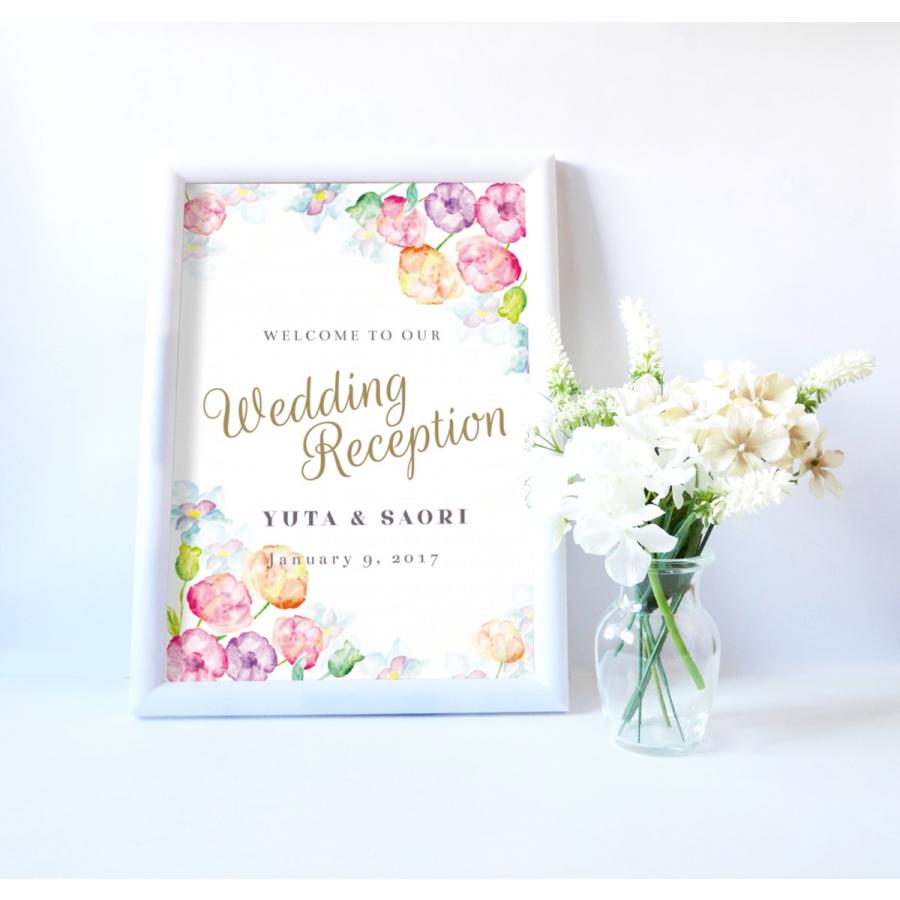ウェルカムボード ポスター ウォーターカラーフラワーa 送料無料 結婚式 W 007m ウェディングストア Studio Monaca 通販 Yahoo ショッピング