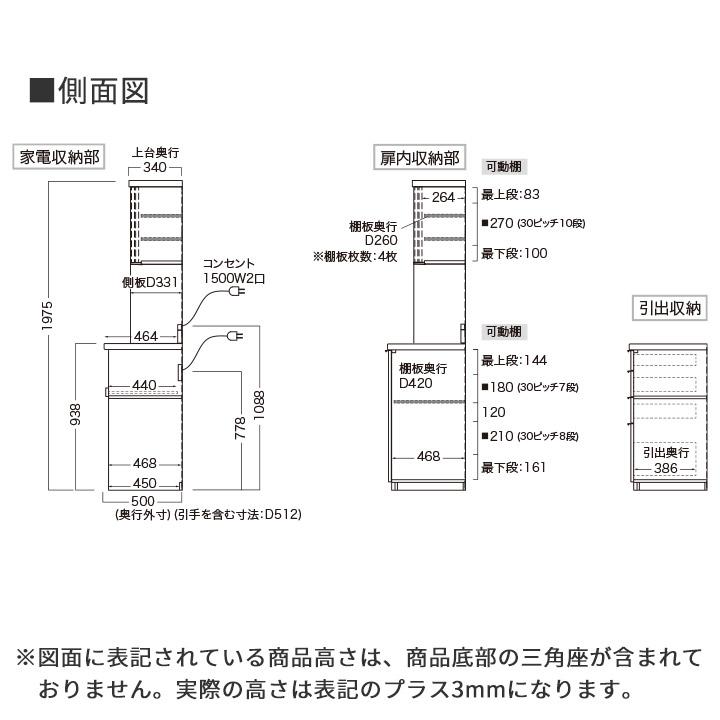 パモウナ 食器棚 幅140cm 奥行50cm 高さ198cm RU 完成品 棚 国産