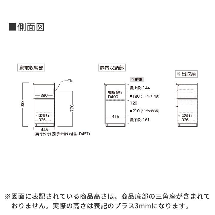 パモウナ カウンター 幅140cm 奥行45cm 高さ94cm RU 下台販売 完成品