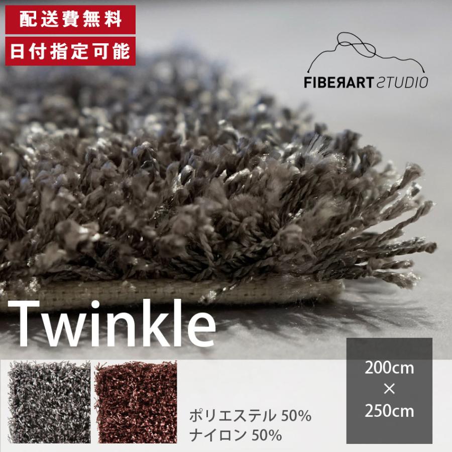 FIBER ART STUDIO Twinkle ラグ カーペット 横200cm 縦250cm じゅうたん 絨毯 マット 長方形 シャギー ループ 高級感 新生活 送料無料 納品日指定可能