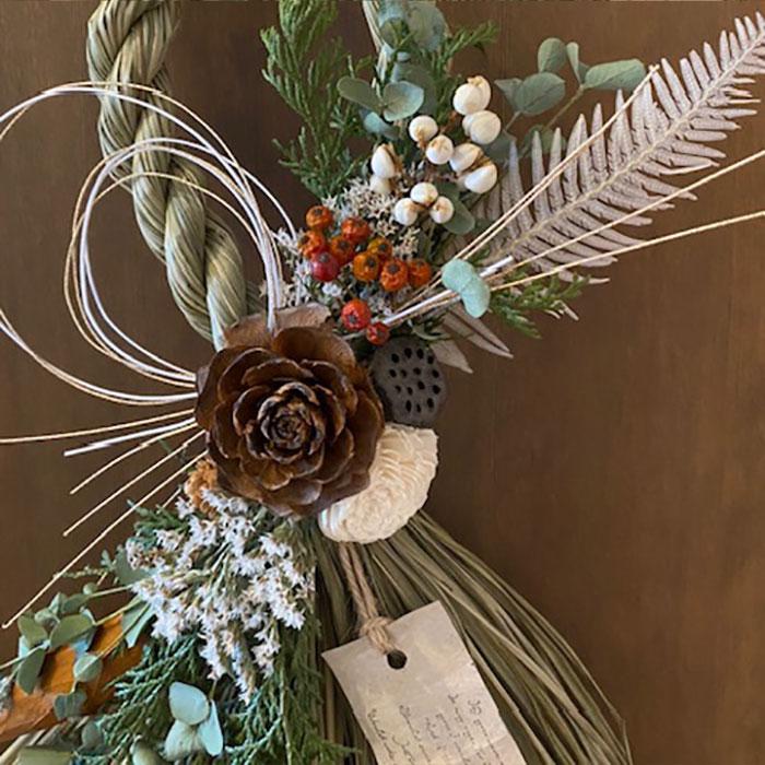 しめ飾り 手作り インテリア しめ縄 天然藁 タッセルリース オリジナル  