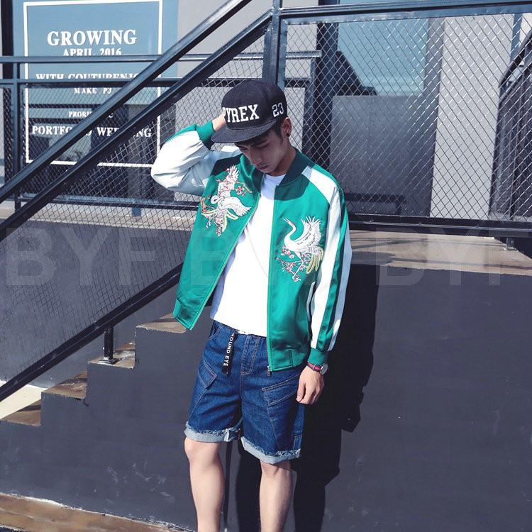 横須賀スカジャン スカジャン ジャケット ブルゾン メンズ 和柄 横須賀 鶴 花柄 刺繍 薄手 ライトアウター ビッグシルエット スカジャン 秋 18 カコイイ 0925wt02 Byf 通販 Yahoo ショッピング