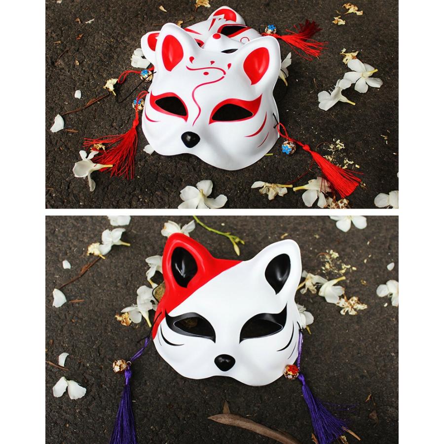 ハロウィン コスプレ道具 マスク 狐面 狐のお面 仮面 猫 半面 お化け お面 文化祭 学園祭 夏祭り アニメ コスチューム用小物 手作りマスク 18cyh06 Byf 通販 Yahoo ショッピング