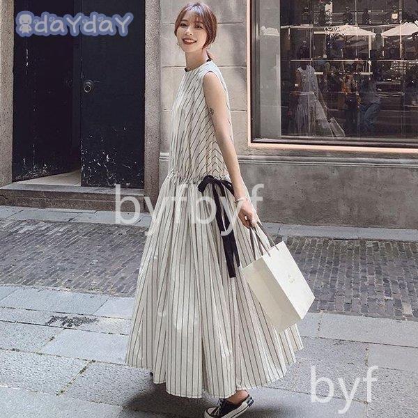 ワンピース レディース ワンピ シフォン ロングワンピース 春 夏 秋 おしゃれ 袖なし ストライプ 通勤 Ol 結婚式 大きいサイズ 体型カバー着痩せ 大人 Mccphxvgqe ワンピース チュニック Www Elghoniemy Com