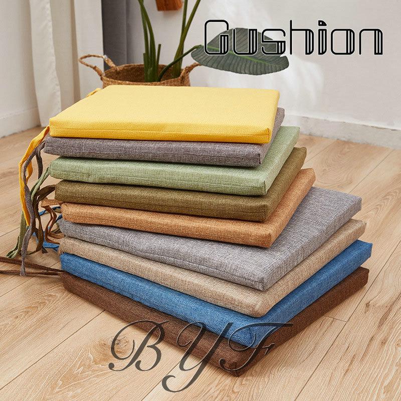 シートクッション 座布団 クッション 椅子用 滑り止め 紐付き 無地 チェアパッド ざぶとん ディスカウント 座ぶと ダイニングチェア チェアクッション インテリア 四角 おしゃれ