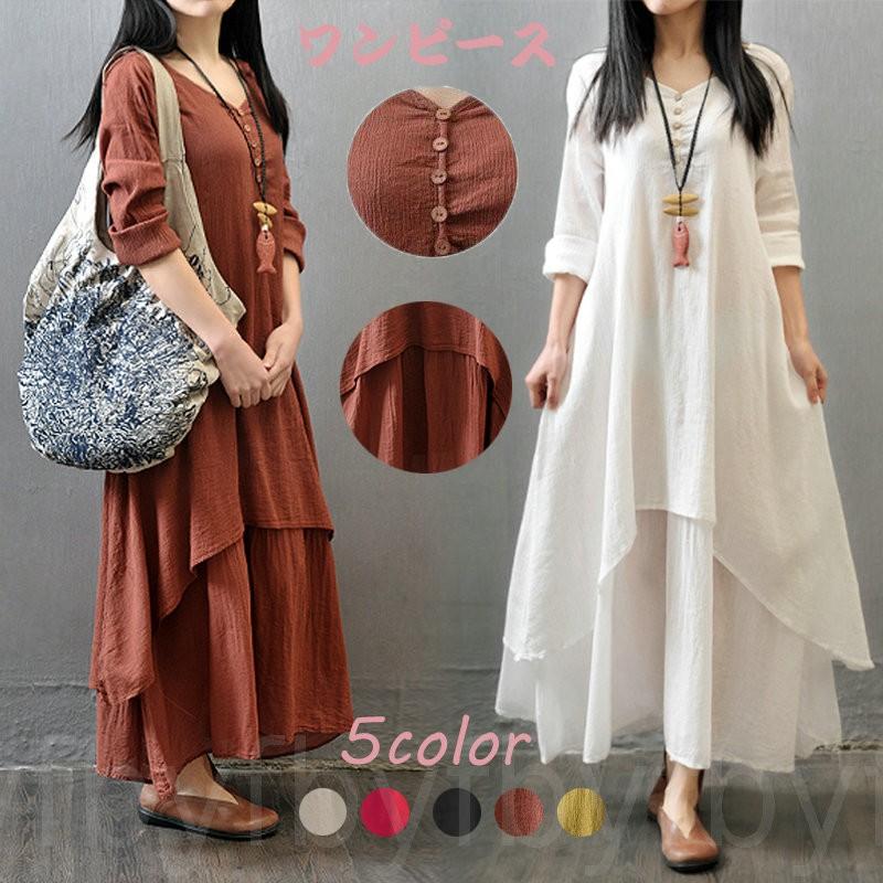 春コーデ レディース ワンピース 体型カバー ゆったり チュニック ロングシャツワンピース マキシワンピ シャツワンピ ロング丈 麻 マキシ丈 春 夏 C3 Onepiece09 Byf 通販 Yahoo ショッピング