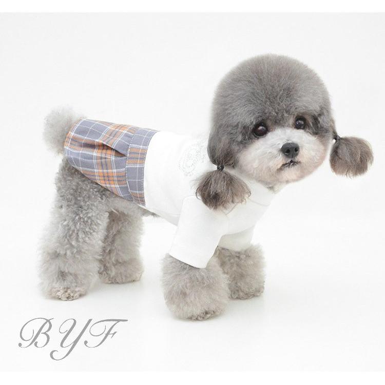 犬 服 犬服 ペットウェア 春夏 ワンピース 小型犬 スカート チェック 