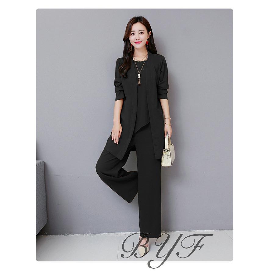 春コーデ レディース パンツスーツ フォーマル オフィス ビジネス かっこいい ズボン 大きいサイズ 結婚式 ３点セット コート 代 30代 40代 50代 60代 C3 Suit04 Byf 通販 Yahoo ショッピング