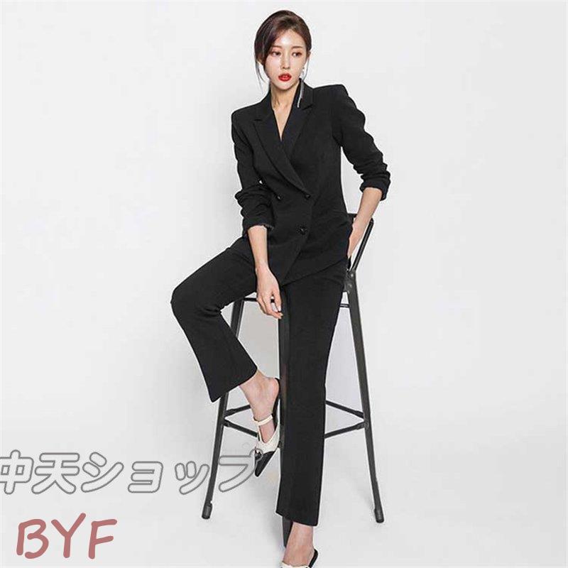 パンツスーツ レディース 2点セットパンツ黒スーツ 韓国風長袖 ジャケット パンツス一ツ夏物入園式スーツ人気フォーマル パーティー 通勤結婚式 Xl 新作 Cc21 Wi22zrr371 Byf 通販 Yahoo ショッピング