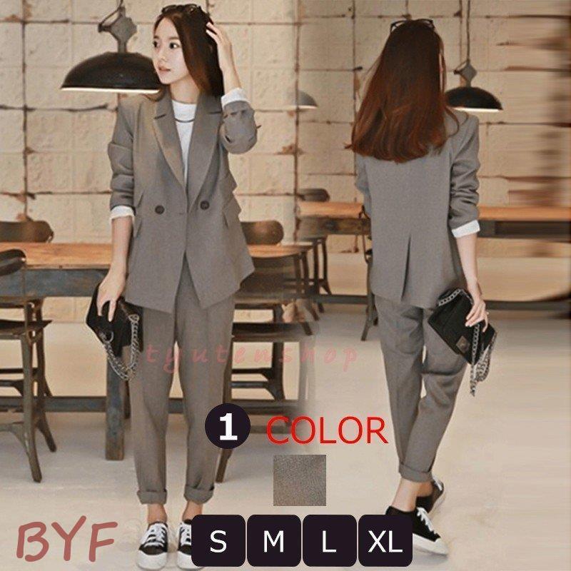 パンツスーツ レディース 2点セット春夏パンツスーツ 韓国風 黒ジャケット パンツス一ツ発表会入園式スーツ大人気新作女性 面接 就活 通勤 Xl グレー Cc21 Wi22zrr385 Byf 通販 Yahoo ショッピング