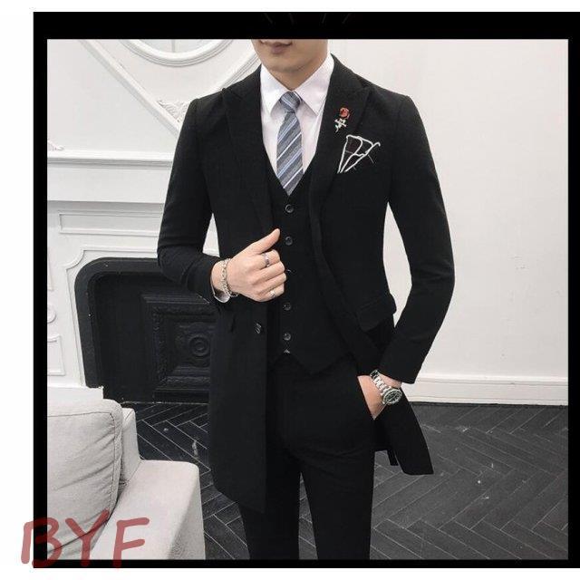 ベストセラー 2つボタンスーツ ビジネス 大きいサイズ ロング丈テーラードジャケット メンズスーツ 3ピーススーツ 高品質 司 結婚式 発表会 フォーマル その他スーツ フォーマル カラー ダークグレー qhema Com