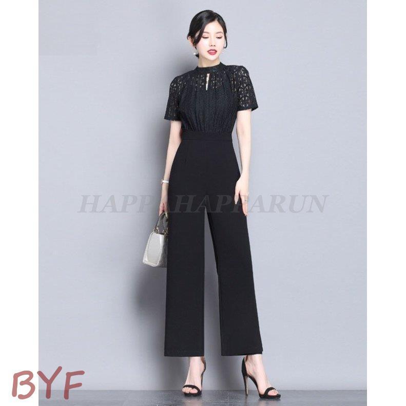 パンツドレス かっこいい オールインワン レディース パーティードレス 結婚式 お呼ばれドレス パンツ 大きいサイズ 3l 黒 袖あり 半袖 花柄 レース シースルー Cc21 Wi30zrr627 Byf 通販 Yahoo ショッピング