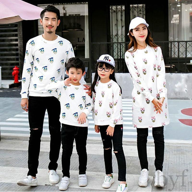 ドナルド ダック ママと娘 家族お母さん子 親子お揃い服 ファッション 長袖 ロングスリーブ ペアルック Tシャツ ドレス コーデ ワンピース Kakk2953 Byf 通販 Yahoo ショッピング