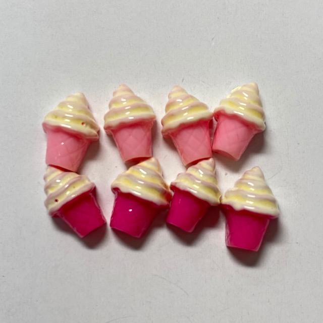 送料無料！ネイルパーツ ソフトクリーム アイス 8個セット 約9ミリ