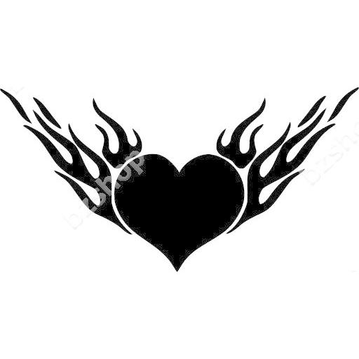 ハート 炎 ステッカー 車 窓 ガラス 用 おしゃれ 店舗 オリジナル 給油口 名入れ 装飾 屋外 かっこいい Suv マーク バイク Bzshop Bzショップ 通販 Yahoo ショッピング