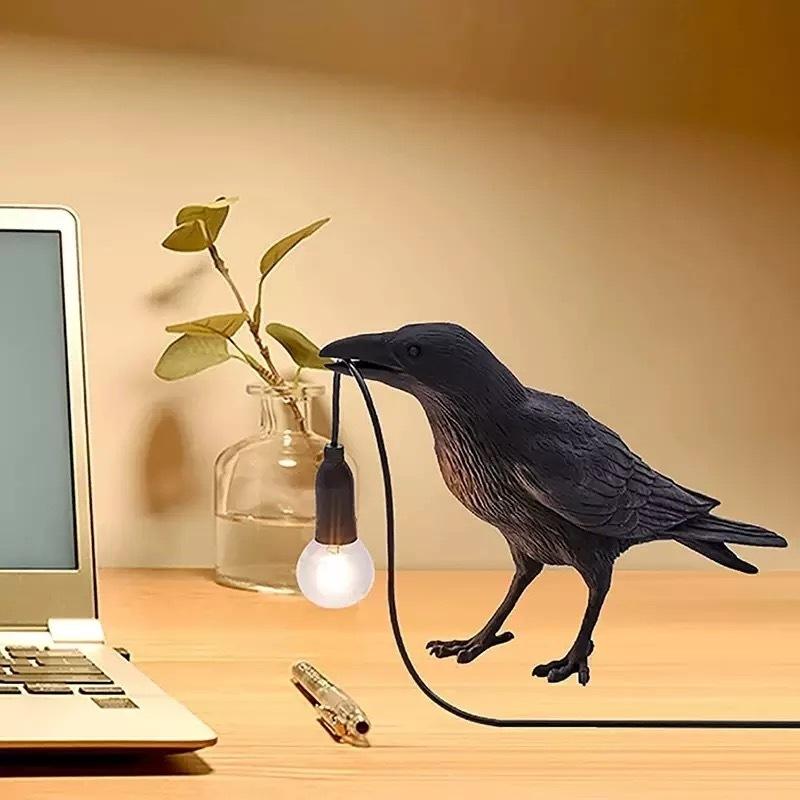 カラス 鳥 インテリア ライト 照明 置物 デスクライト オブジェ カラス 鳥 インテリア ライト 照明 置物 デスクライト オブジェ