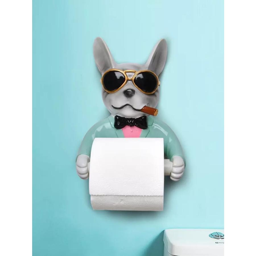 トイレットペーパー ホルダー ブルドッグ トイレ 犬 ブルドック トイレットペーパー ホルダー ブルドッグ トイレ 犬 ブルドック