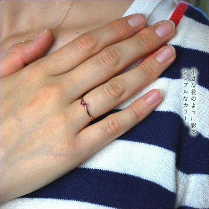 K18 18金 18k 指輪 リング レディース ゴールド K10 10k 10金 誕生石 シンプル オレンジ おしゃれ 細い 天然石 石を選べる 宝石の画像