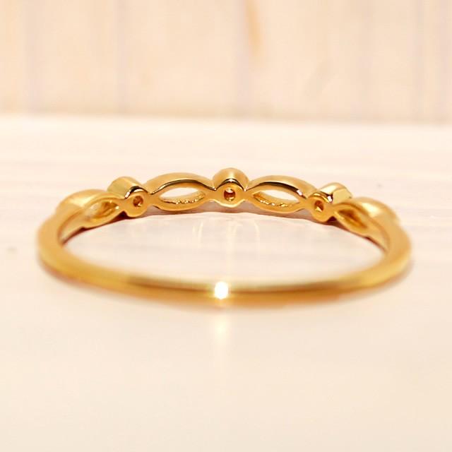 リング 指輪 レディース シンプル ダイヤモンド リング K10 10金 10k 18金 18k K18 本物 おしゃれ 人気 華奢 重ね付け デザイン 送料無料の画像