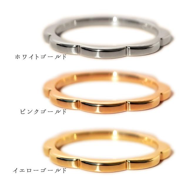 リング 指輪 レディース シンプル おしゃれ 地金リング ゴールド 重ねづけ K10 10金10k K18 18金 18k 大きいサイズ ピンクゴールド ピンキーリング 普段 使いの画像