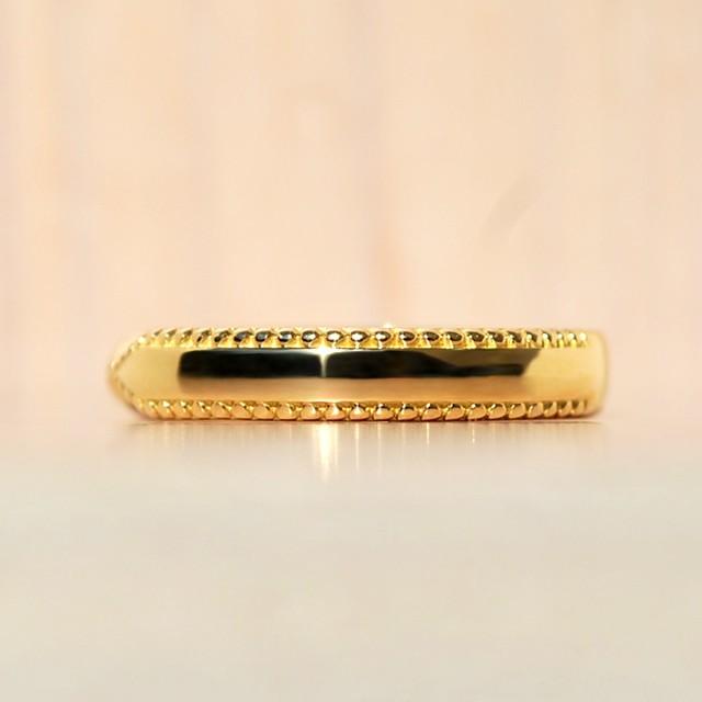 指輪 リング レディース ゴールド K18 18金 18k  K10 10金 10k  地金リング 大きいサイズ  重ねづけ シンプル 刻印 ペアリングの画像