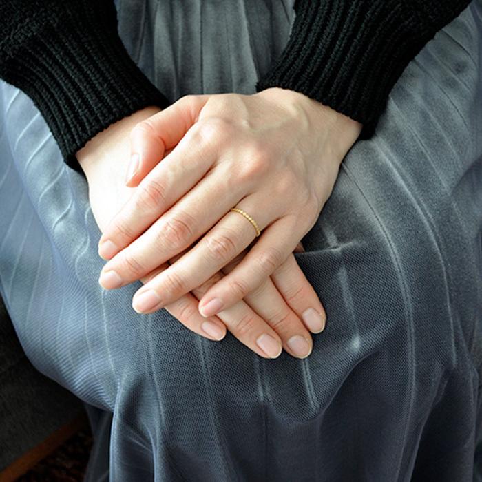 K18 18金 18k リング 指輪 レディース ゴールド 槌目 ハンマー