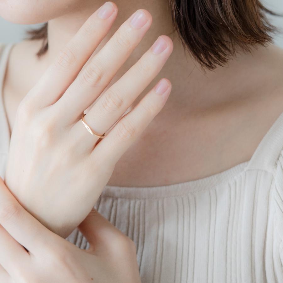 メッセージを刻む 【新作】18金 リング 指輪 レディース イニシャル