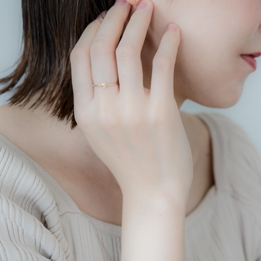メッセージを刻む 【新作】 18金 リング 指輪 レディース ハート イニシャル 刻印 メッセージリング K18 18k 10金 10k K10 地金リング ファッションリングの画像