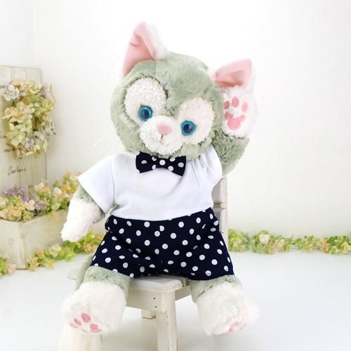 ジェラトーニ 服 ぬいぐるみ用 コスチューム 洋服 ディズニー ねこ 白t 紺水玉 ロンパース 3j Cds3j カントリー雑貨コットンバニー 通販 Yahoo ショッピング