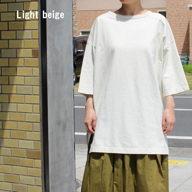 【20%OFF】Hands of creation USA18天竺サイドスリットロングT 1120819 ライトベージュ キャメル アーミーグリーン チャコール | Hands of creation | 01