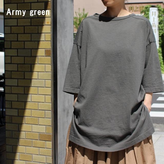 【20%OFF】Hands of creation USA18天竺サイドスリットロングT 1120819 ライトベージュ キャメル アーミーグリーン チャコール | Hands of creation | 12