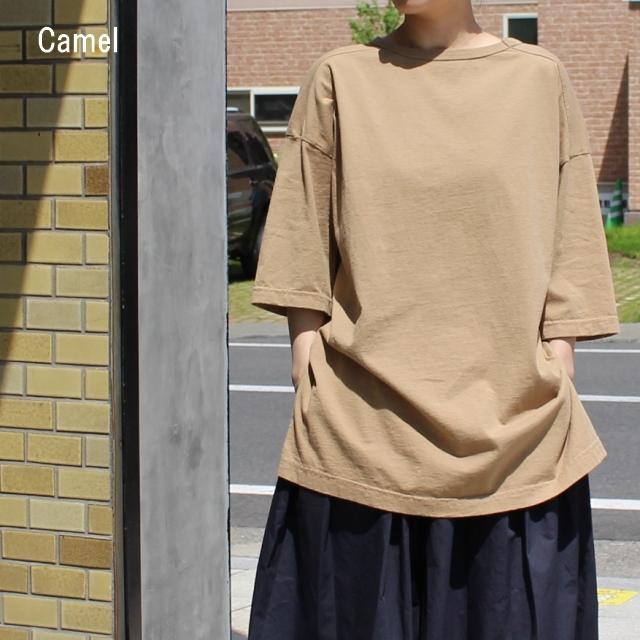 【20%OFF】Hands of creation USA18天竺サイドスリットロングT 1120819 ライトベージュ キャメル アーミーグリーン チャコール | Hands of creation | 07